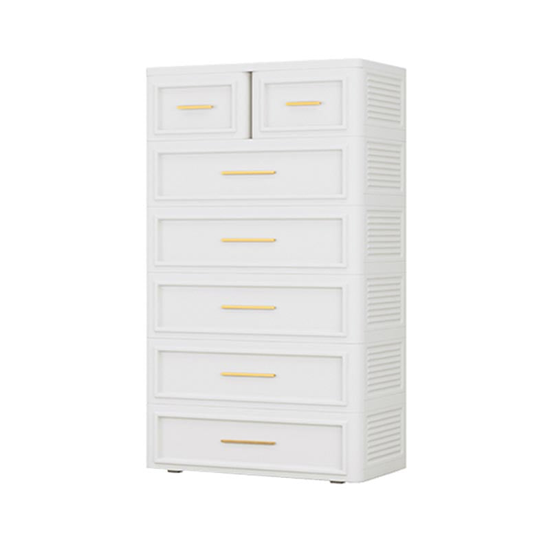 White and Green Non-Hanging Armoire Contemporary Plastic Cabinet