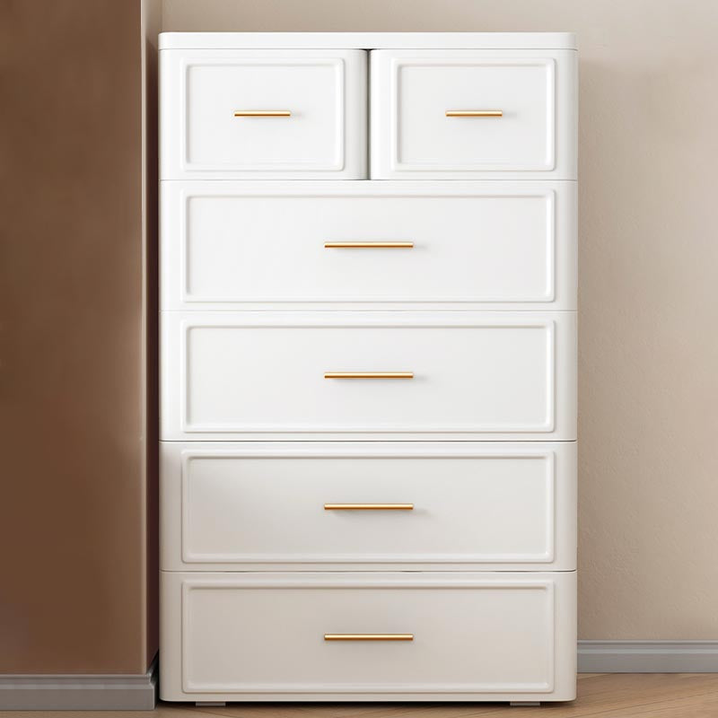 White and Green Non-Hanging Armoire Contemporary Plastic Cabinet