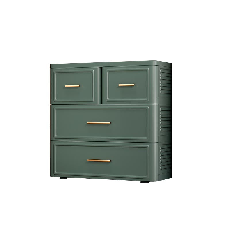 White and Green Non-Hanging Armoire Contemporary Plastic Cabinet