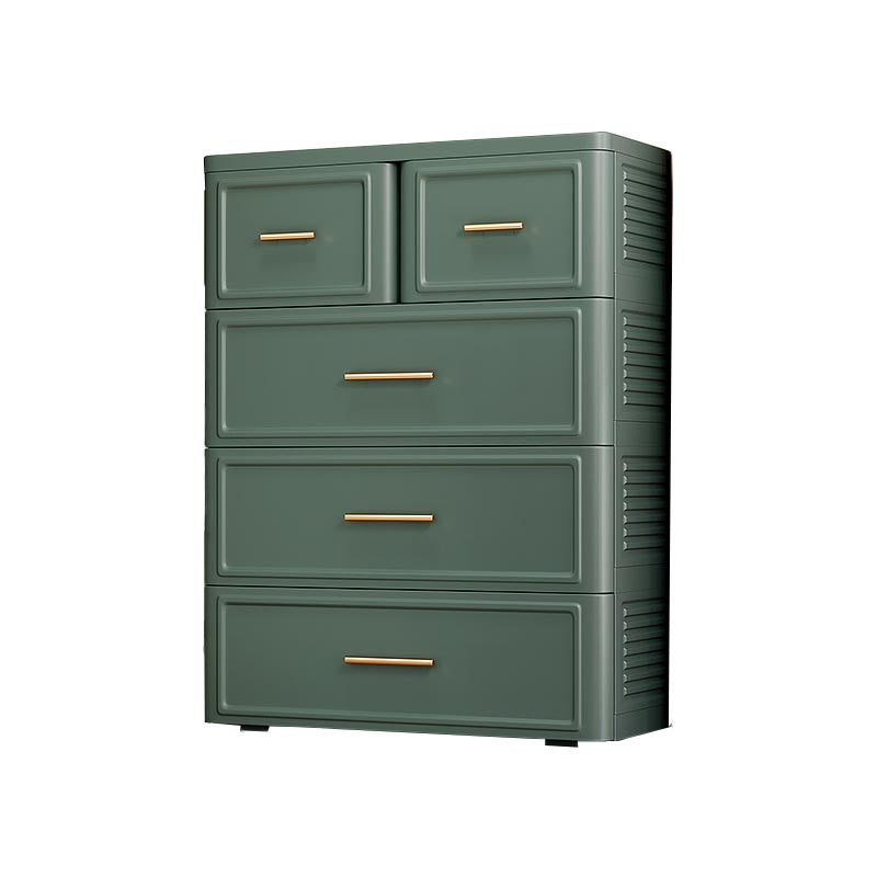 White and Green Non-Hanging Armoire Contemporary Plastic Cabinet
