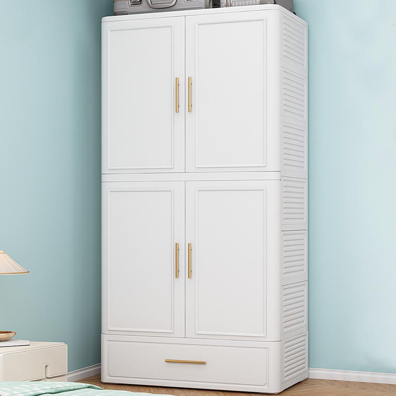 Contemporary 2-Door Wardrobe Armoire Plastic Storage Cabinet