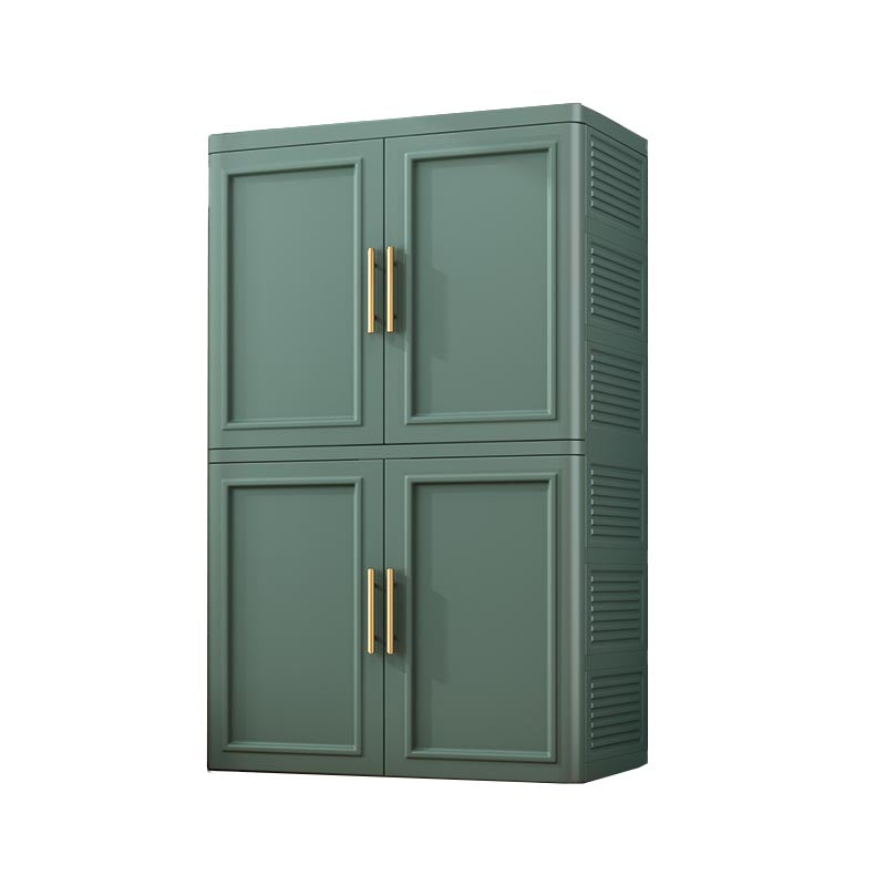 Contemporary 2-Door Wardrobe Armoire Plastic Storage Cabinet