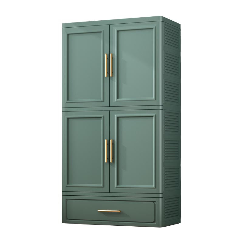 Contemporary 2-Door Wardrobe Armoire Plastic Storage Cabinet