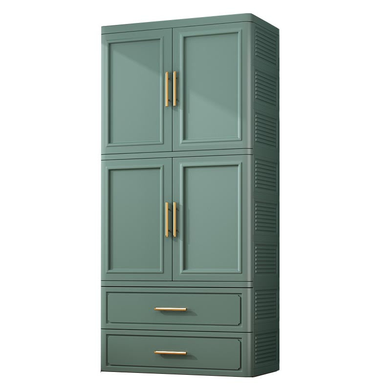 Contemporary 2-Door Wardrobe Armoire Plastic Storage Cabinet