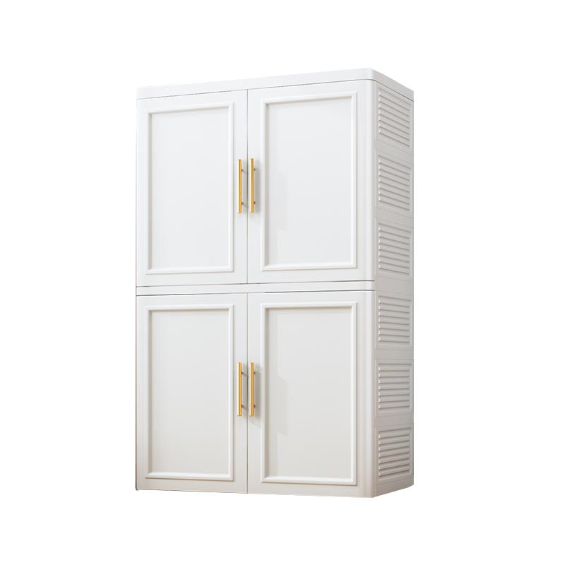 Contemporary 2-Door Wardrobe Armoire Plastic Storage Cabinet