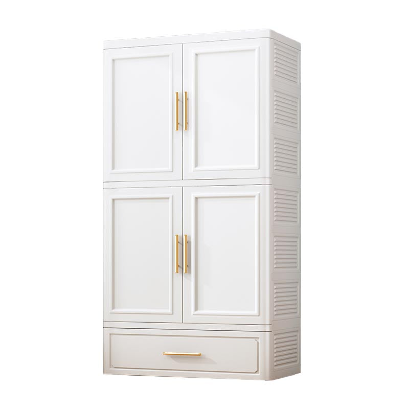 Contemporary 2-Door Wardrobe Armoire Plastic Storage Cabinet