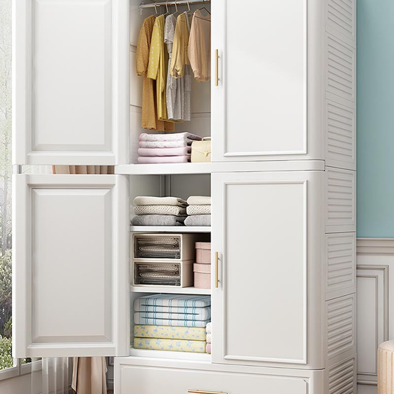 Contemporary 2-Door Wardrobe Armoire Plastic Storage Cabinet