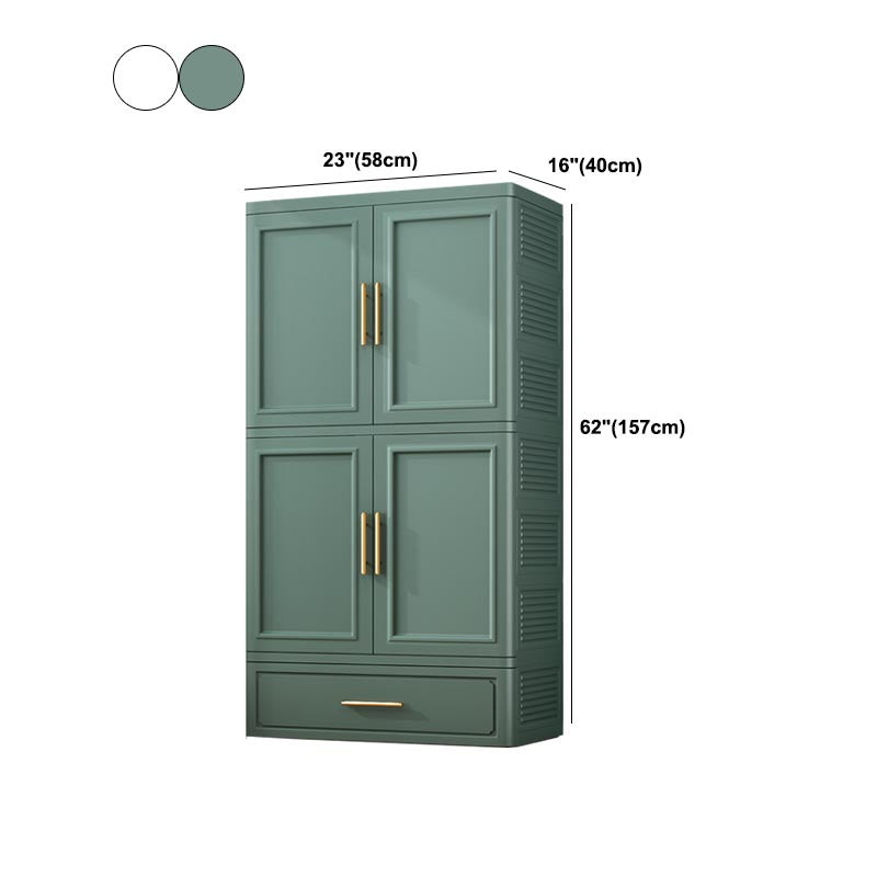 Contemporary 2-Door Wardrobe Armoire Plastic Storage Cabinet