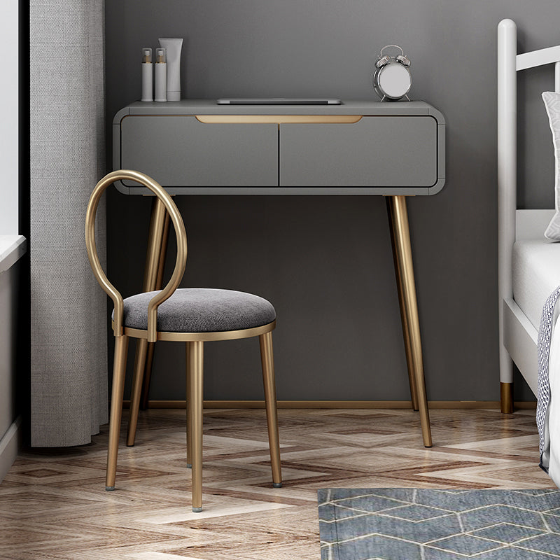 Glam Make-up Vanity with Drawer in Grey/white/pink for Bedroom