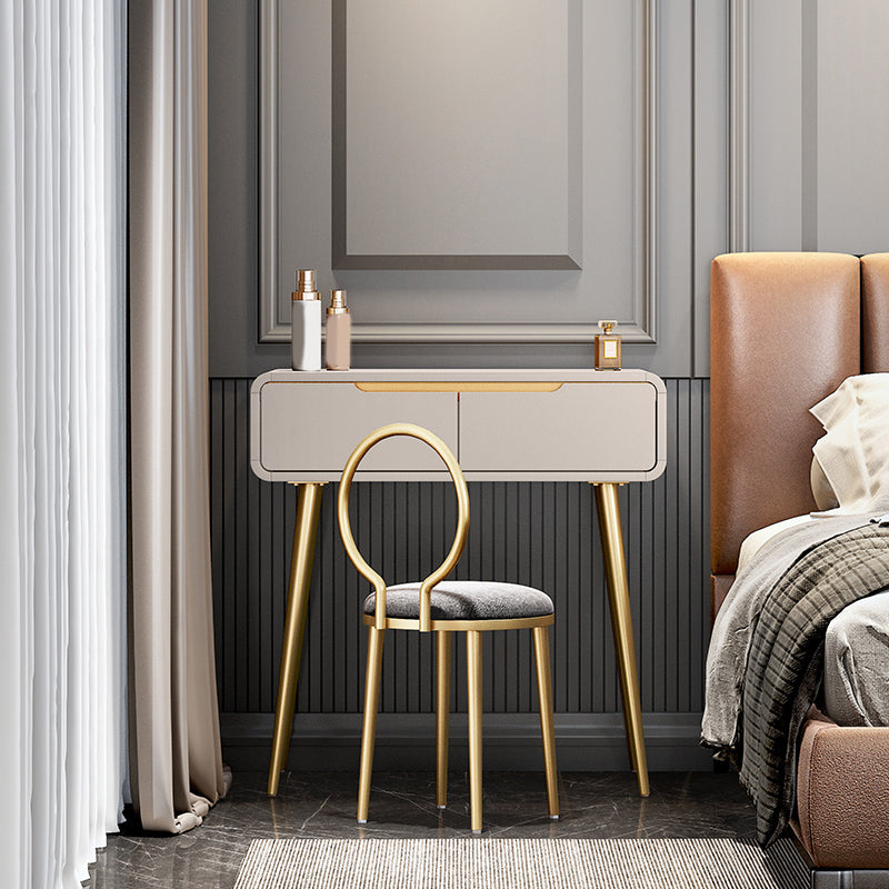 Glam Make-up Vanity with Drawer in Grey/white/pink for Bedroom