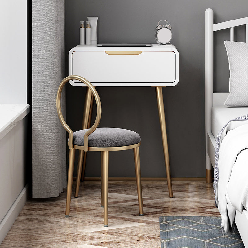 Glam Make-up Vanity with Drawer in Grey/white/pink for Bedroom