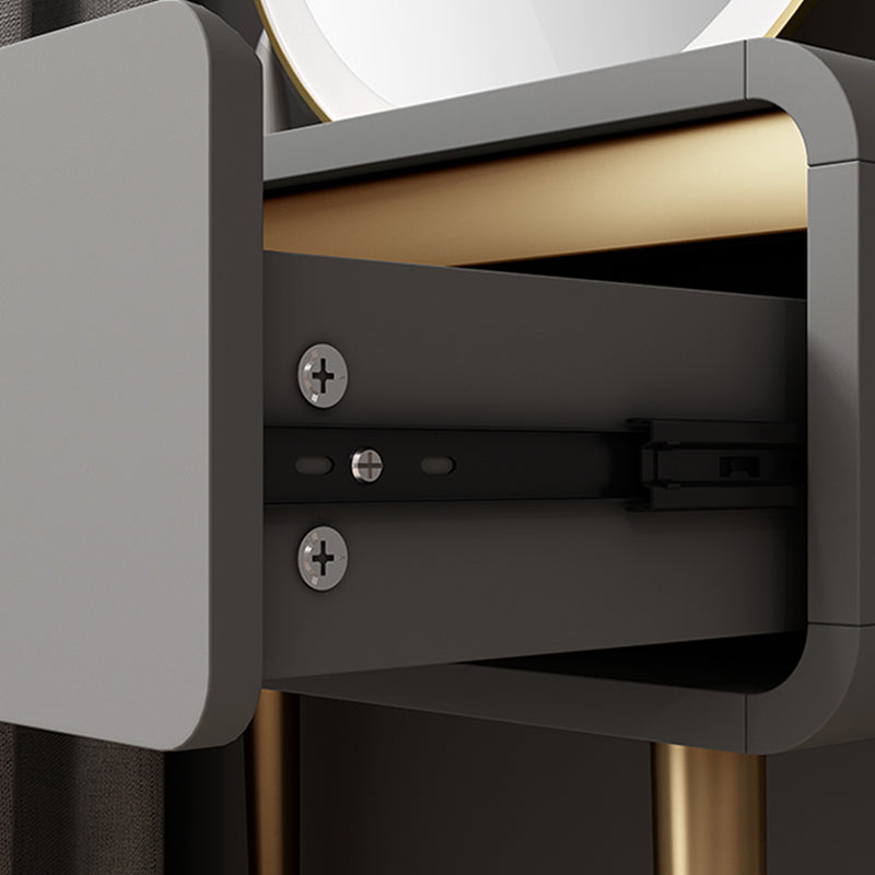 Glam Make-up Vanity with Drawer in Grey/white/pink for Bedroom