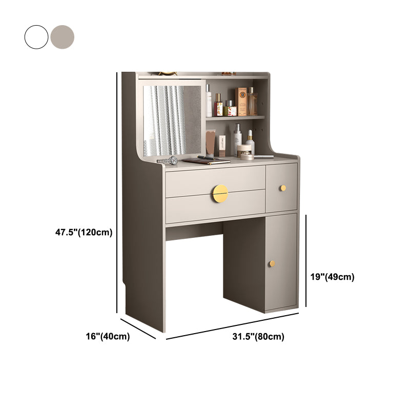 Modern Wood Vanity Dressing Table Grey/White Vanity Table with Drawers