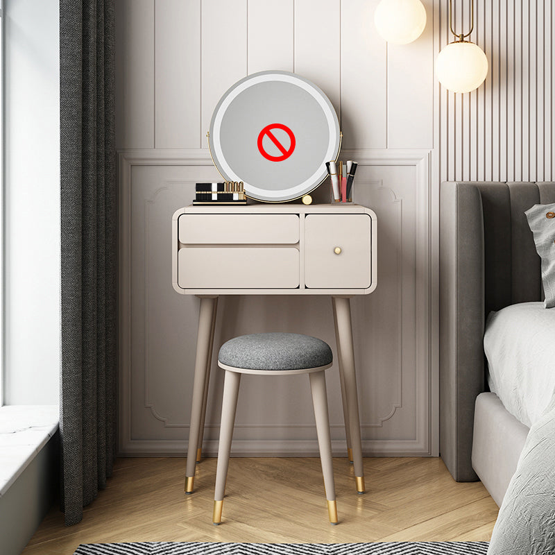 Modern Makeup Vanity Desk Table with Drawer in White/Pink for Bedroom