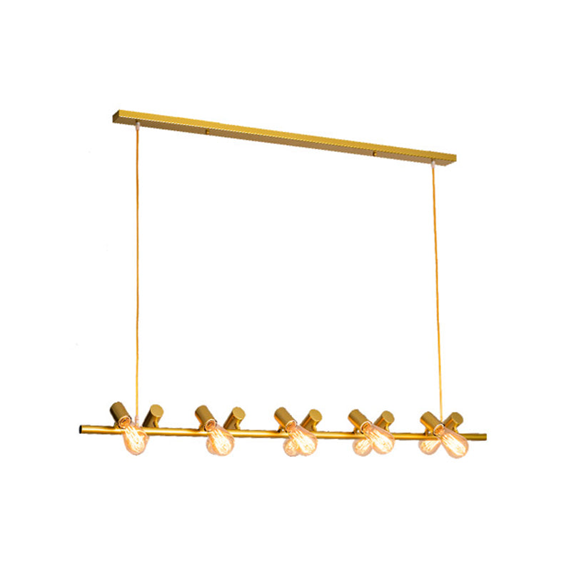 Adjustable Length Hanging Lamp Post-Modern Style Metal Island Light for Kitchen