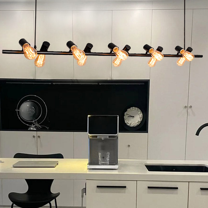 Adjustable Length Hanging Lamp Post-Modern Style Metal Island Light for Kitchen