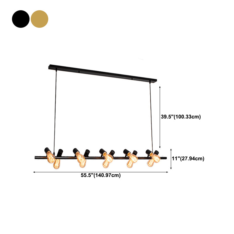 Adjustable Length Hanging Lamp Post-Modern Style Metal Island Light for Kitchen