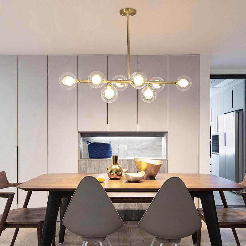 Nordic Bubbles Hanging Island Light Glass Island Pendant Light for Dining Room