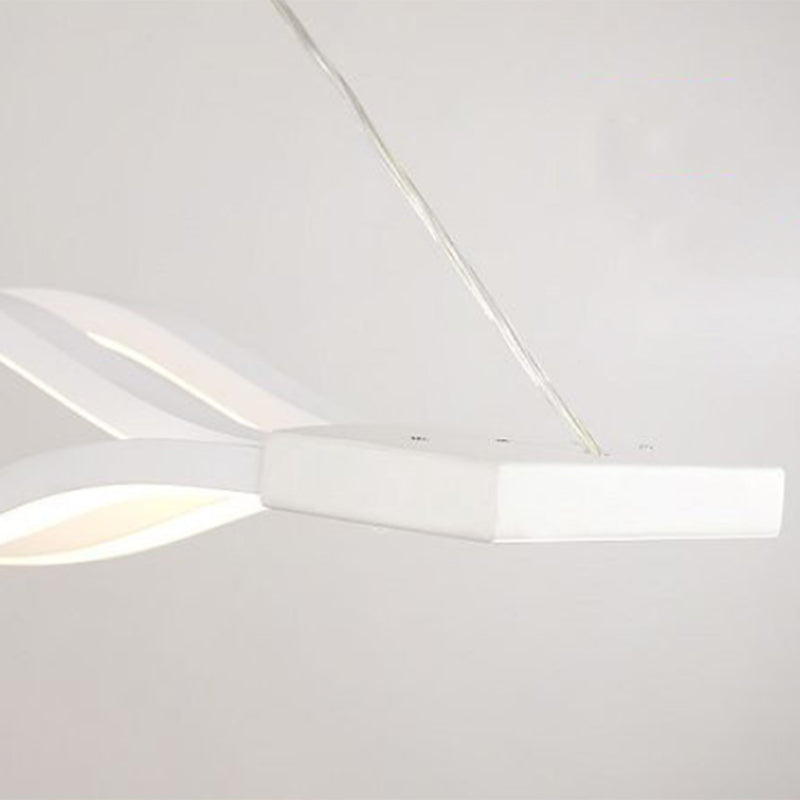 Simple Waving Hanging Island Light Metal LED Dining Room Island Ceiling Light