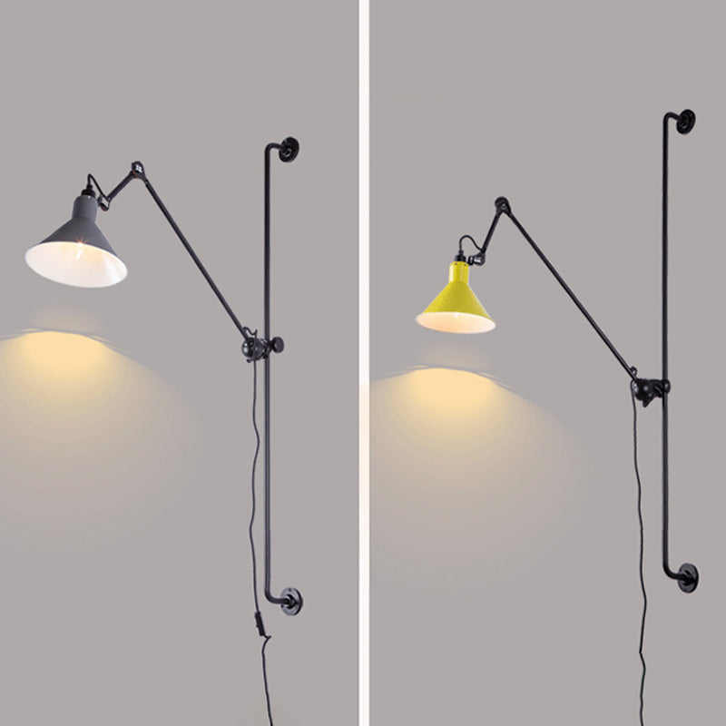 Modern Wall Sconce Linear Shape Reading Wall Light with Metal Shade for Bedroom