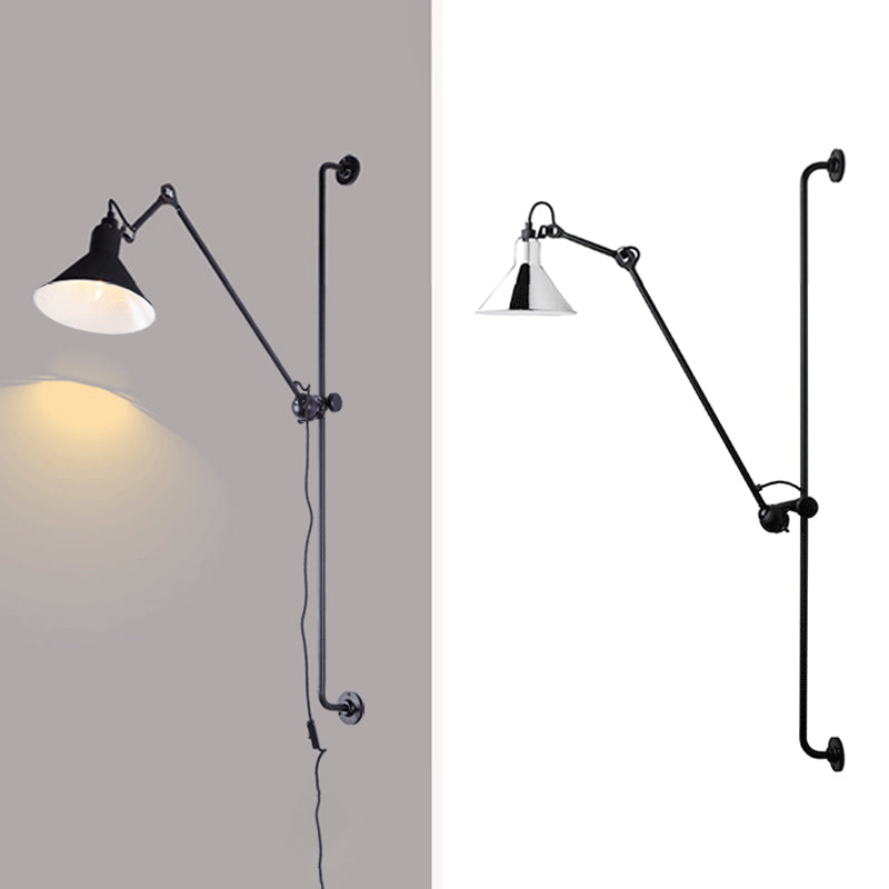 Modern Wall Sconce Linear Shape Reading Wall Light with Metal Shade for Bedroom