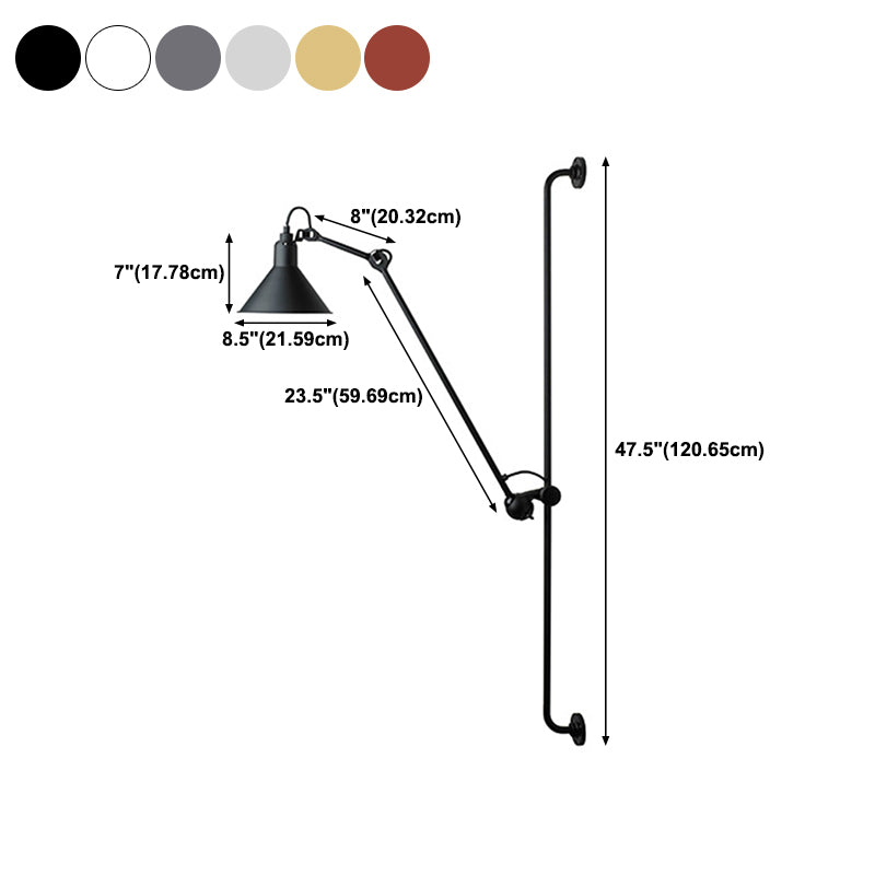Modern Wall Sconce Linear Shape Reading Wall Light with Metal Shade for Bedroom