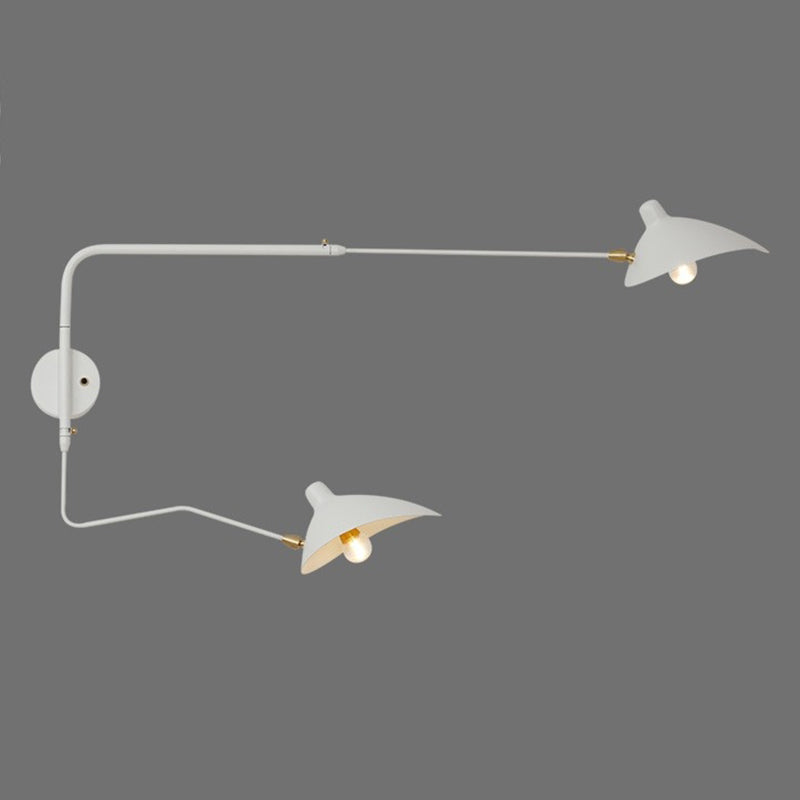 Modern Wall Sconce Linear Shape Reading Wall Light with Metal Shade in White for Bedroom