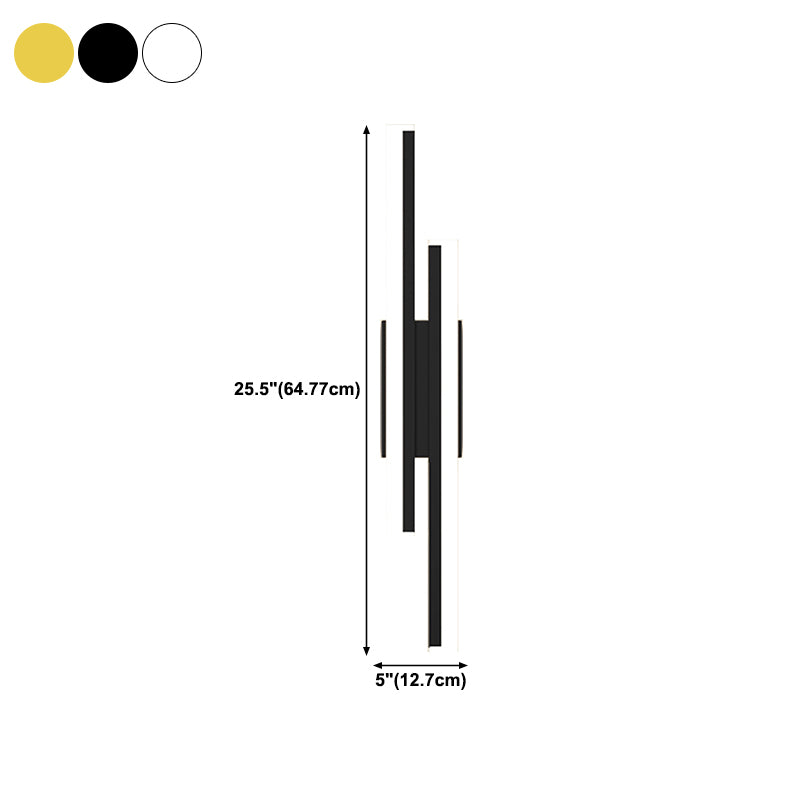 Nordic Style Iron Wall Light Strip Shape Wall Lamp with Acrylic Shade for Bedroom