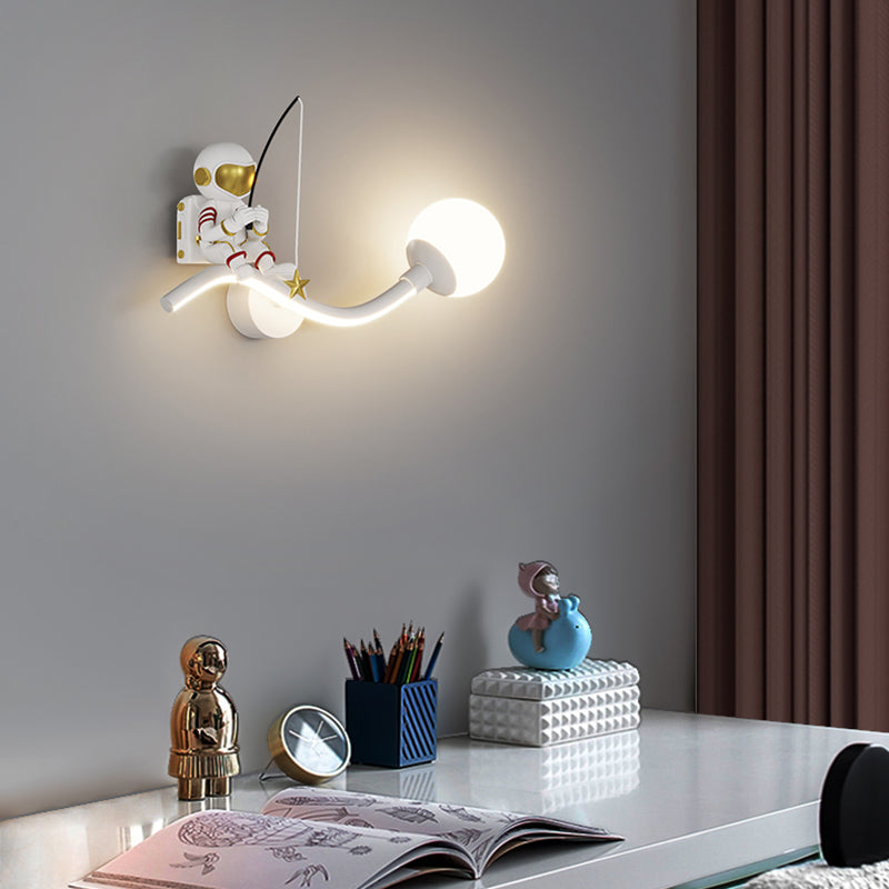 Modern LED Wall Mount Light Children Wall Light with Silica Gel Shade for Bedroom