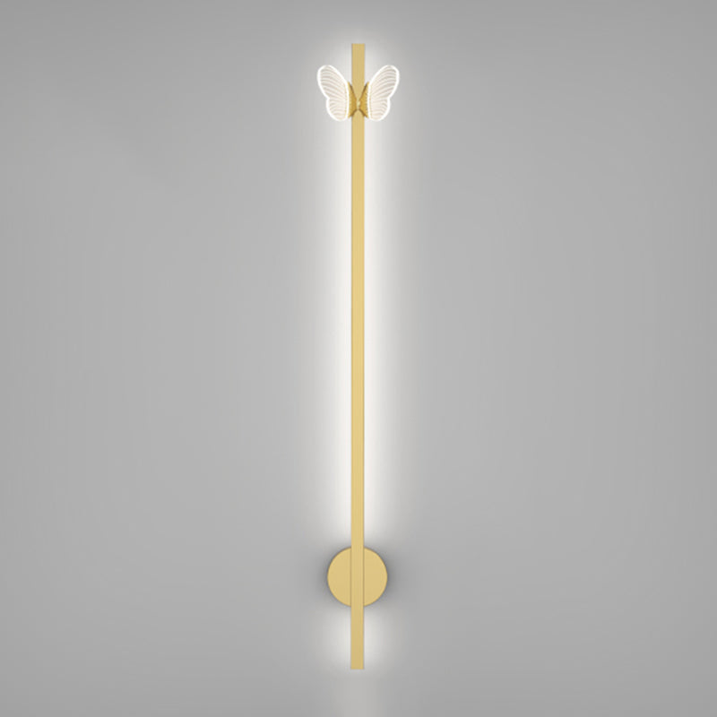 Strip Shape Wall Mount Light Butterfly LED Wall Light with Acrylic Shade for Bedroom