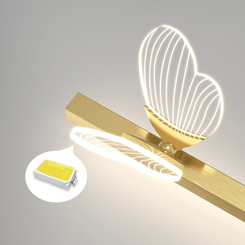 Strip Shape Wall Mount Light Butterfly LED Wall Light with Acrylic Shade for Bedroom