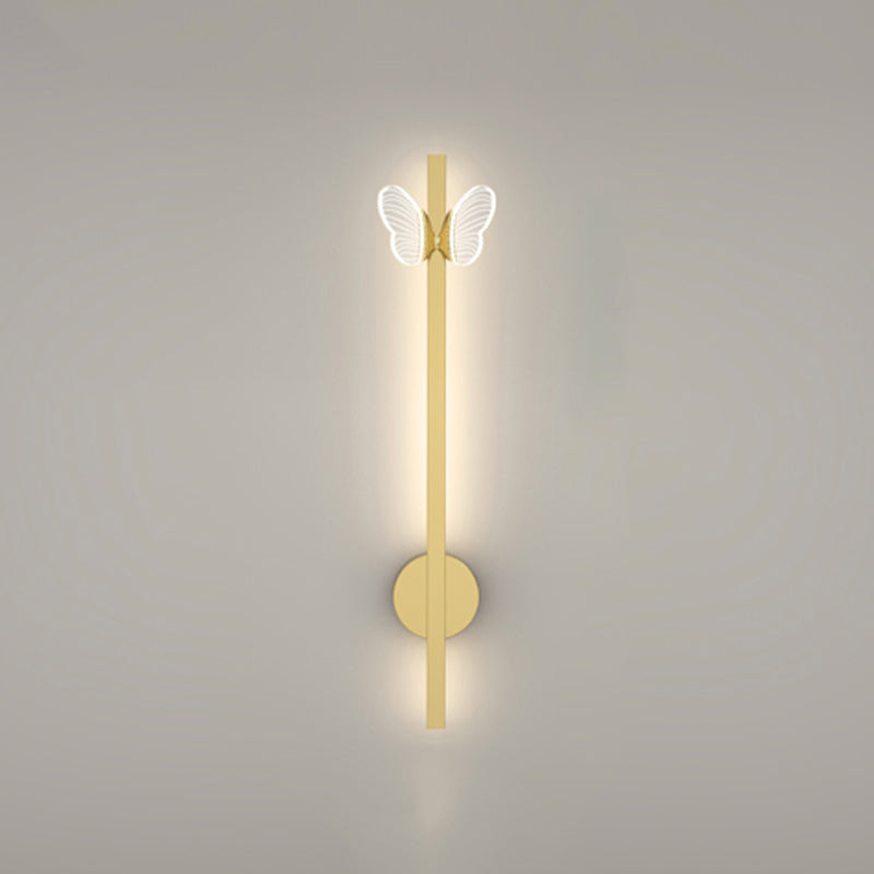 Strip Shape Wall Mount Light Butterfly LED Wall Light with Acrylic Shade for Bedroom
