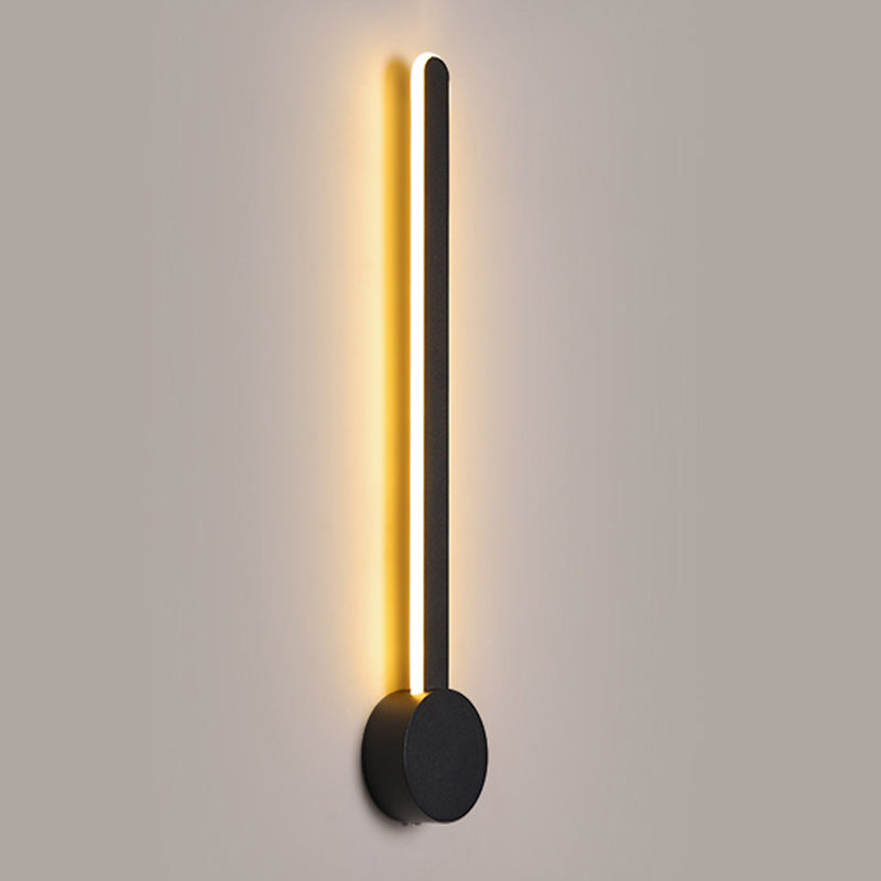 Metal Linear Shape Wall Light Modern Style Multi Lights Wall Mounted Light in Black