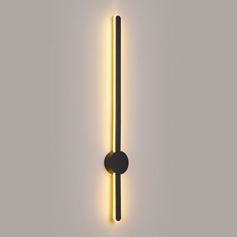 Metal Linear Shape Wall Light Modern Style Multi Lights Wall Mounted Light in Black