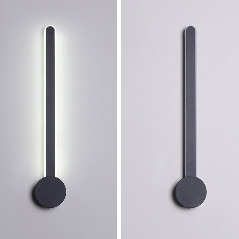 Metal Linear Shape Wall Light Modern Style Multi Lights Wall Mounted Light in Black