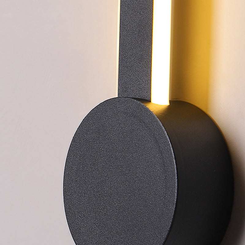 Metal Linear Shape Wall Light Modern Style Multi Lights Wall Mounted Light in Black