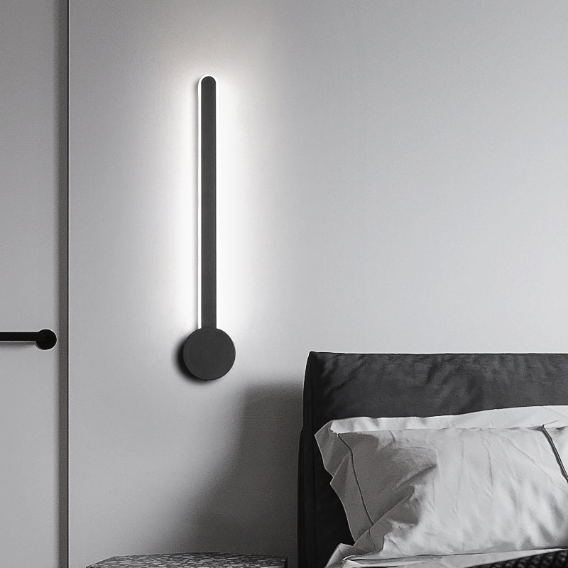 Metal Linear Shape Wall Light Modern Style Multi Lights Wall Mounted Light in Black