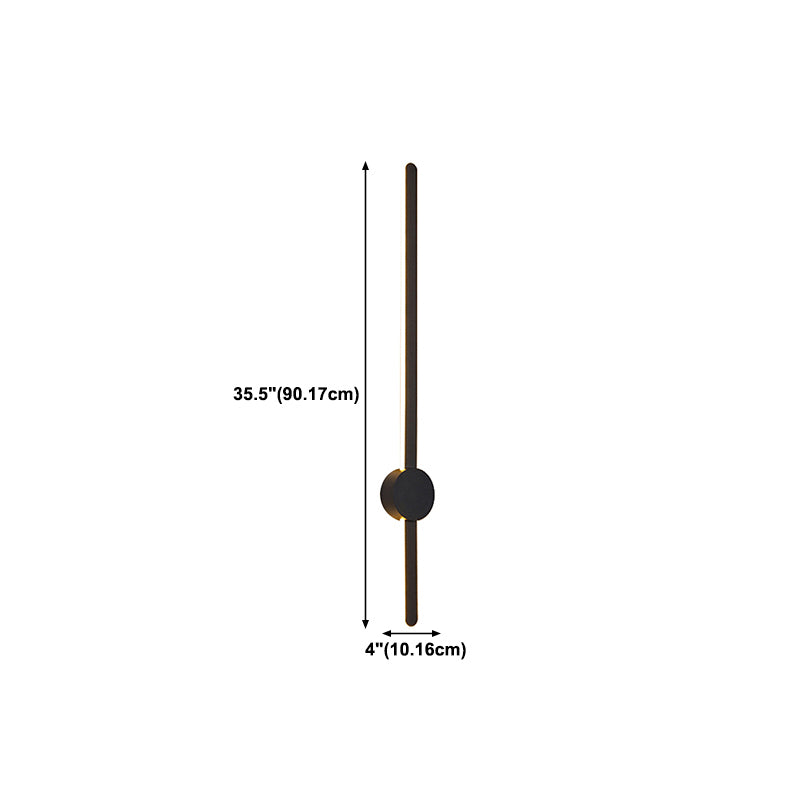 Metal Linear Shape Wall Light Modern Style Multi Lights Wall Mounted Light in Black