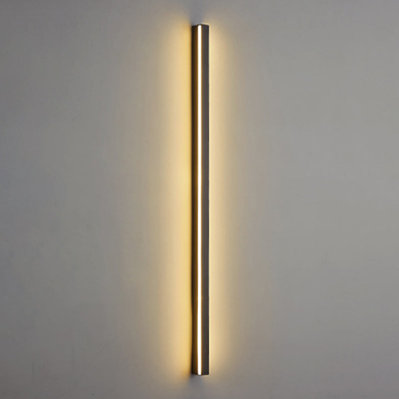 Metal Linear Shape Wall Light Modern Style 1-Light Wall Mounted Light in Black