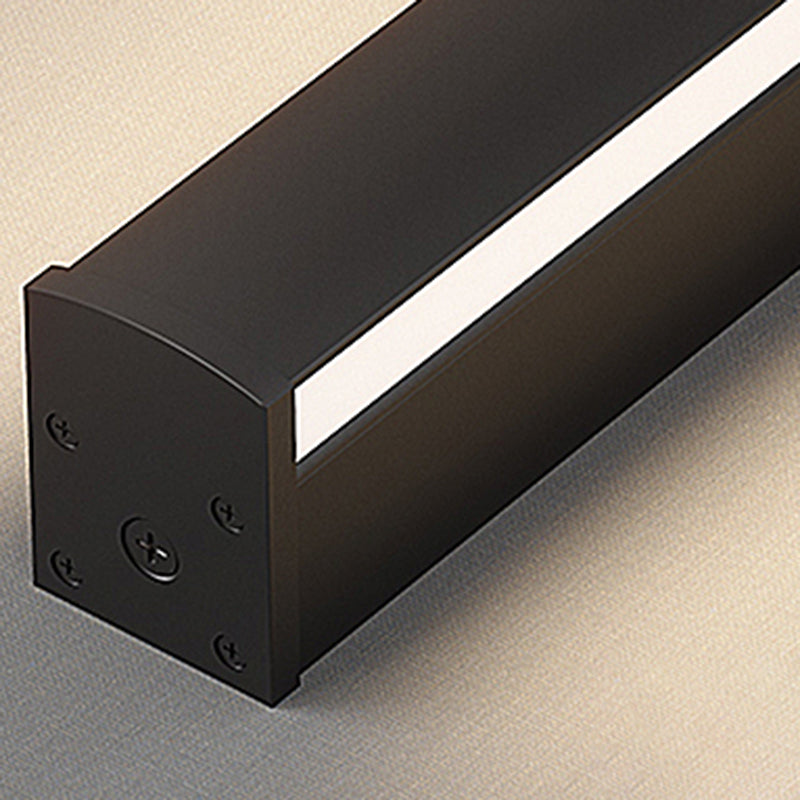 Metal Linear Shape Wall Light Modern Style 1-Light Wall Mounted Light in Black