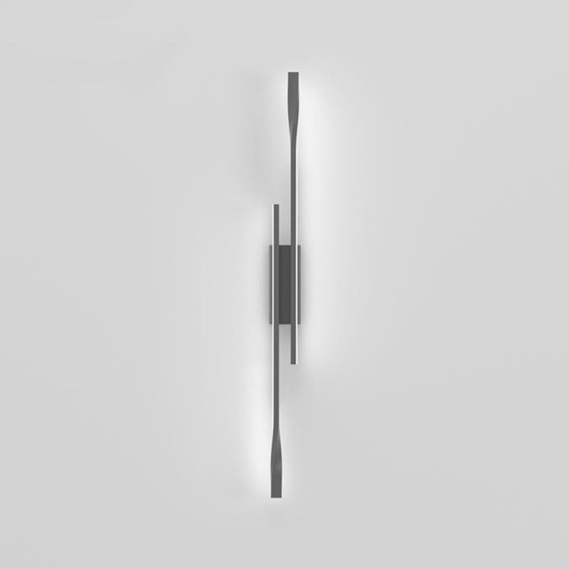 Linear Shape Metal Wall Light Modern Style Multi Lights Wall Mounted Light in Black