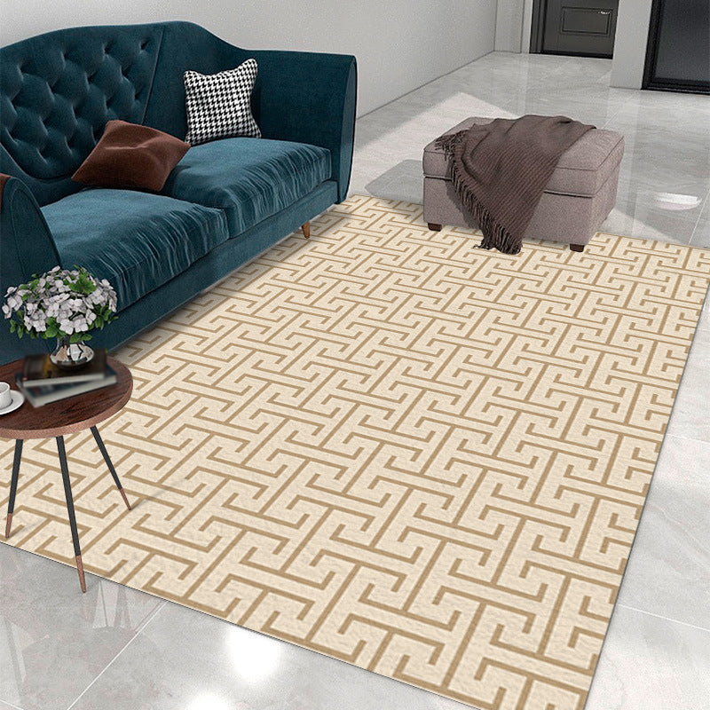 Casual Living Room Carpet Polyester Trendy Area Rug Non-Slip Backing Indoor Rug