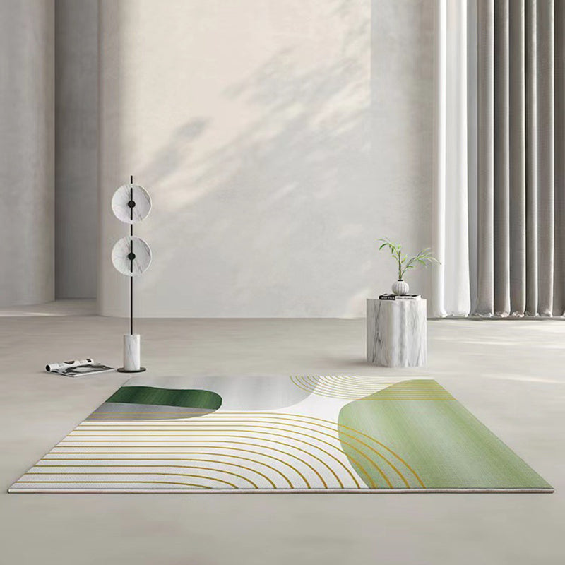 Casual Color Block Rug Polyester Area Rug Non-Slip Backing Indoor Carpet for Living Room