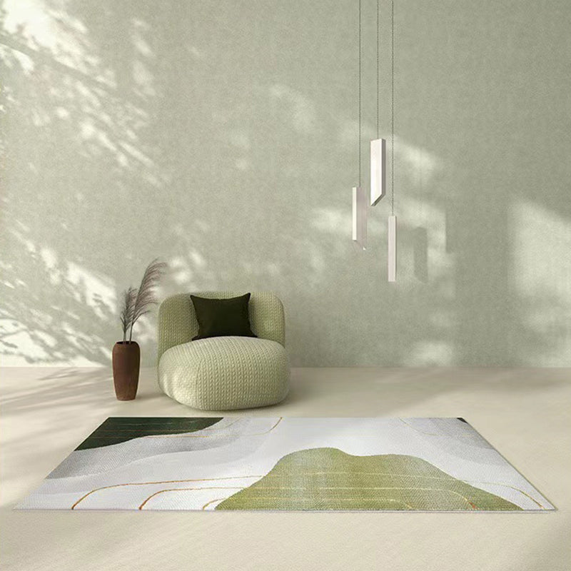 Casual Color Block Rug Polyester Area Rug Non-Slip Backing Indoor Carpet for Living Room
