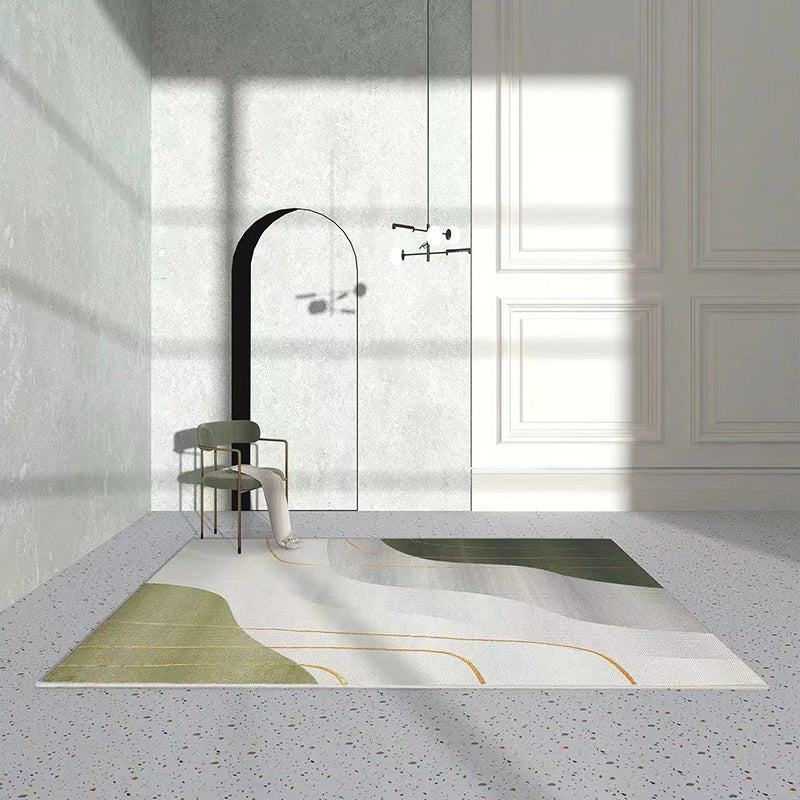 Casual Color Block Rug Polyester Area Rug Non-Slip Backing Indoor Carpet for Living Room