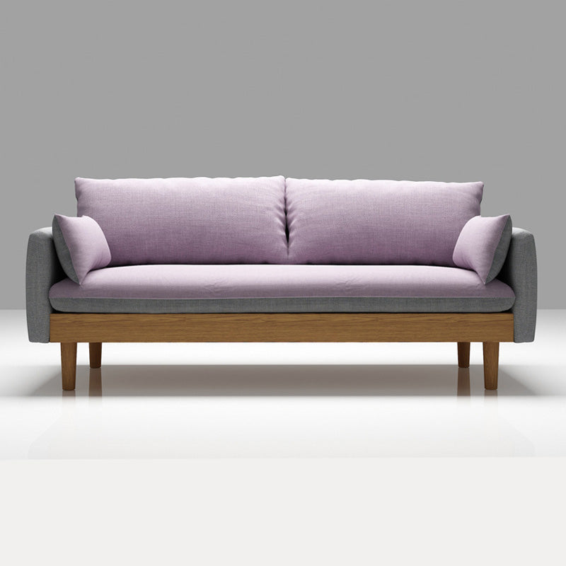 29.5" H Nordic Style Cotton Blend Square Arm Sofa for Living Room