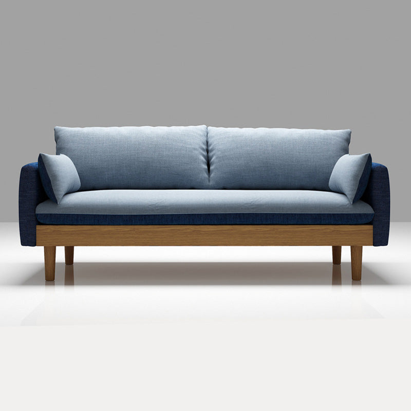 29.5" H Nordic Style Cotton Blend Square Arm Sofa for Living Room