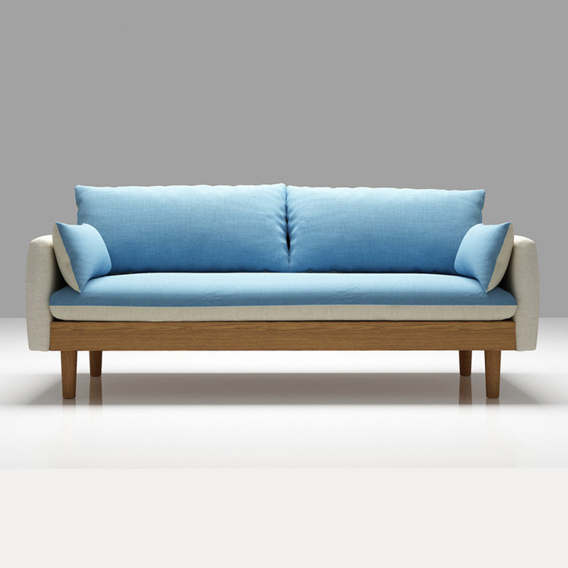 29.5" H Nordic Style Cotton Blend Square Arm Sofa for Living Room