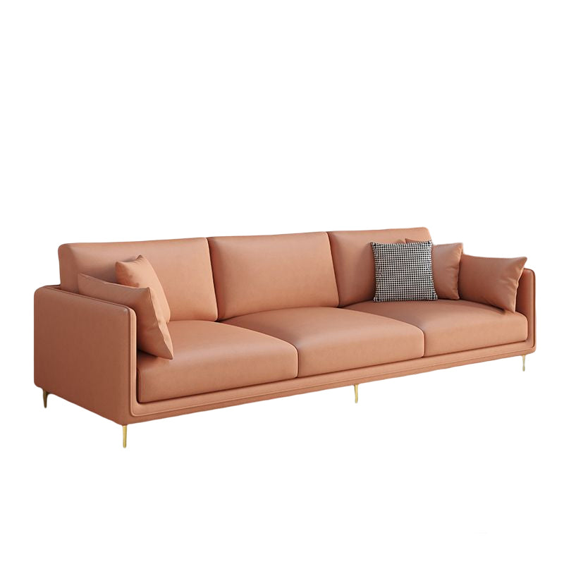 Faux Leather 3-seater Living Room Standard Cushions Glam Sofa
