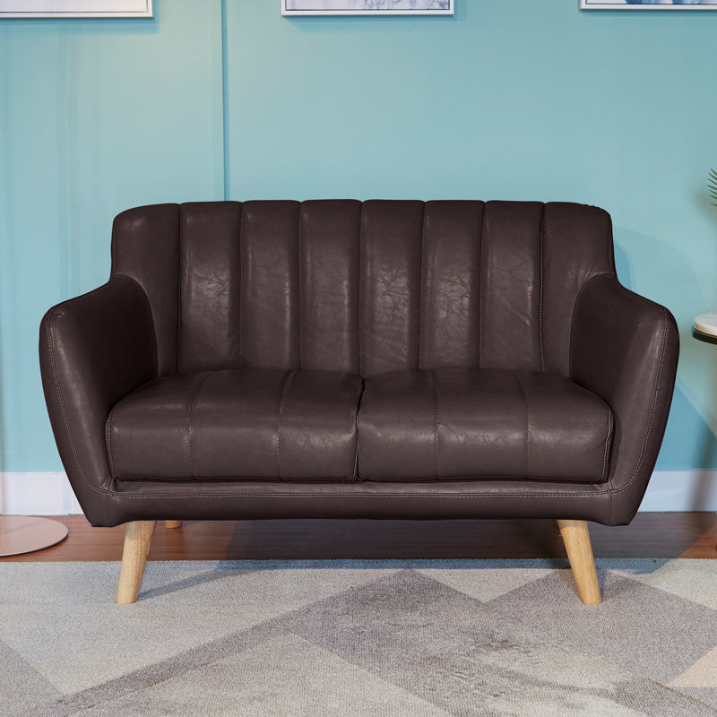 Standard Faux Leather Stain Resistant Sewn Pillow Back Sofa Couch